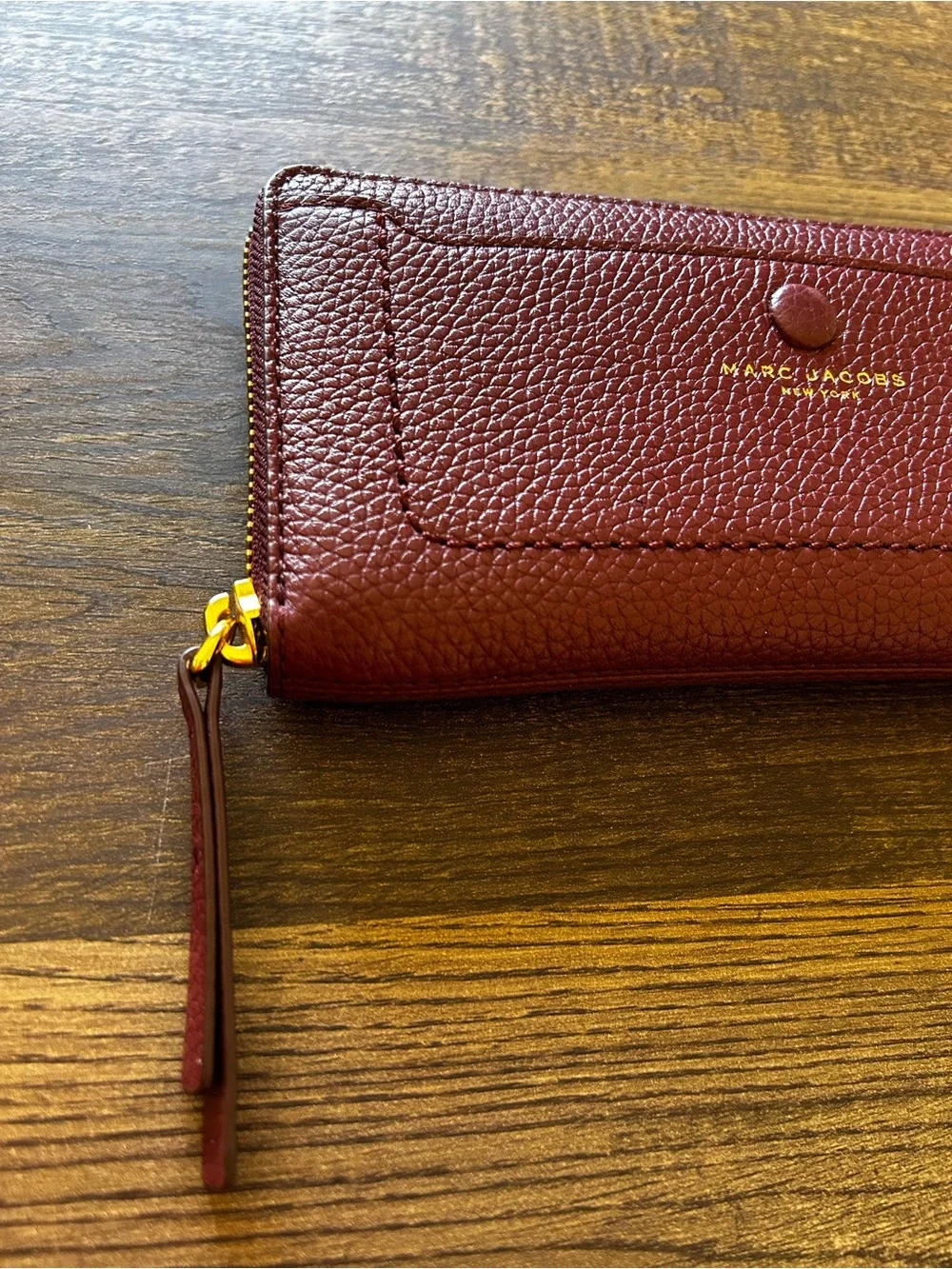 Marc Jacobs “Mulled Wine” BRAND NEW Plum-Colored Pebbled Leather Wallet
